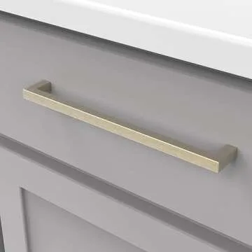 Hickory Hardware Solid Core Kitchen Cabinet Pulls, Luxury Cabinet Handles, Hardware for Doors & Dresser Drawers, 8-13/16 Inch (224mm) Hole Center, Champagne Bronze, Skylight Collection(Pack of 1)