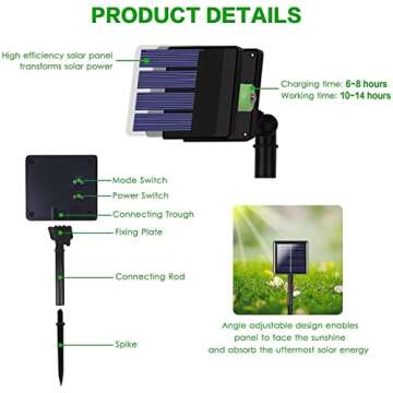 4-Pack 160FT 400 LED Solar String Lights for Outside, Solar Christmas Lights Outdoor with 8 Modes, Twinkle Solar Fairy Lights for Tree Christmas Wedding Party Decorations Garden Patio (Warm White)