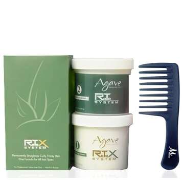 Agave Retex Hair Straightening System and M Hair Designs Detangling Comb (Bundle)