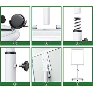 Mobile Dry Erase Board, 40x28 inches Magnetic Portable Whiteboard Stand Easel White Board Flipchart Easel Board Dry Erase Board with Stand School Supplies, White