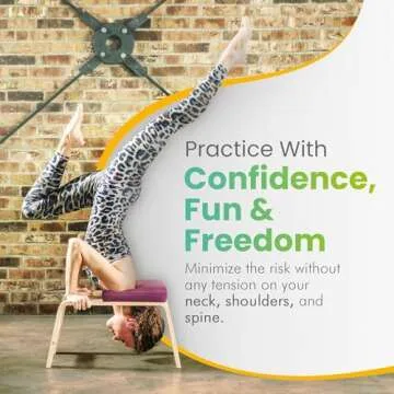 FeetUp - The Original Yoga Headstand Bench, Vegan Handstand Trainer Bench and Stand, Strength Training Inversion Equipment for Relaxation & Strength, Includes App & Starter Kit, Classic Violet