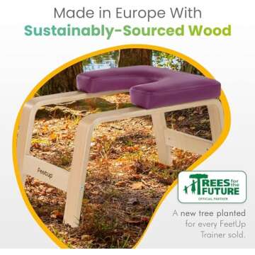 FeetUp - The Original Yoga Headstand Bench, Vegan Handstand Trainer Bench and Stand, Strength Training Inversion Equipment for Relaxation & Strength, Includes App & Starter Kit, Classic Violet