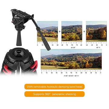 Andoer 70inch Tripod with 360° Fluid Head for Cameras