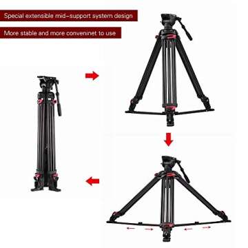 Andoer 70inch Tripod with 360° Fluid Head for Cameras