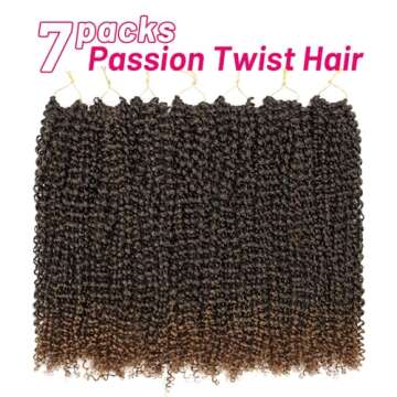 Dorsanee Ombre Brown Passion Twist Hair 18 Inch 7 Packs Water Wave Crochet Hair Long Bohemian Curly ...