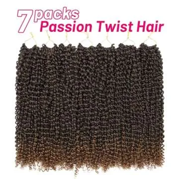 Dorsanee Ombre Brown Passion Twist Hair 18 Inch 7 Packs Water Wave Crochet Hair Long Bohemian Curly ...