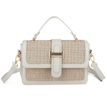 Oweisong Summer Beach Bag: Trendy Woven Straw Crossbody Purse for Women
