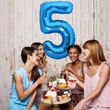 40 Inch Blue Number 2 Balloon Giant Two Balloon Number Birthday Decorations, 2nd 12 21st Party Celebration Decorations Graduations Anniversary Baby Shower 2 Years old Kids Birthday Decorations