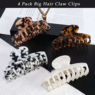 Hair Claw Clips,Tortoise No-Slip Leopard Print French Barrettes, Acrylic Hair Banana Jaw Clips,Stylish Butterfly Hair Accessories for Women Girls (style 8)