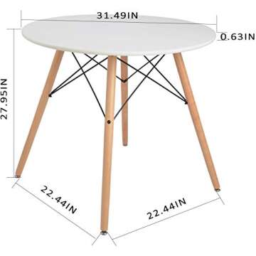 Coavas Modern Round Kitchen Dining Table Under $100