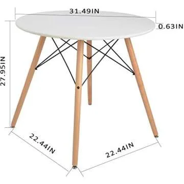 Coavas Modern Round Kitchen Dining Table Under $100