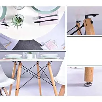 Coavas Modern Round Kitchen Dining Table Under $100