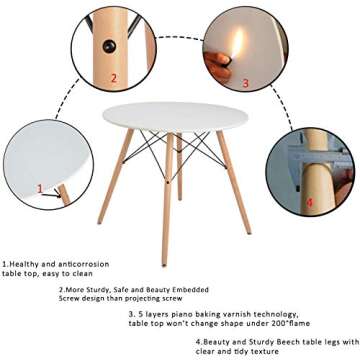 Coavas Modern Round Kitchen Dining Table Under $100