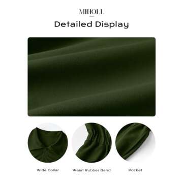 MIHOLL Womens Dressy Short Rompers Summer Cute Overalls Jumpsuit with Pockets Army Green Small