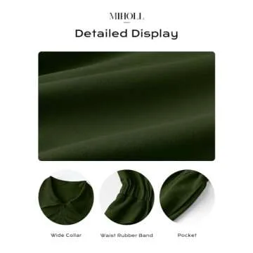 MIHOLL Womens Dressy Short Rompers Summer Cute Overalls Jumpsuit with Pockets Army Green Small