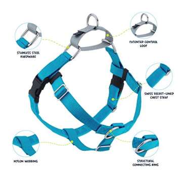 2 Hounds Design Freedom No Pull Dog Harness, Adjustable Harness, Easy Walking & Comfortable Control,...