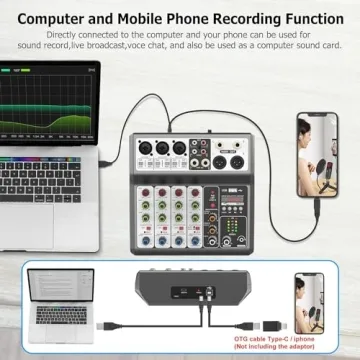 Professional Mixer with USB and Bluetooth for DJs