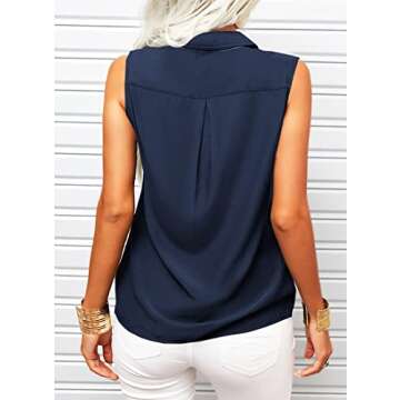Veatzaer Women's Casual Lapel Tank Tops - Office Ready