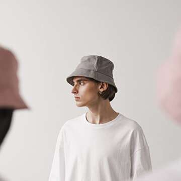 NPJY Reversible Bucket Hat for Women Men Cotton Summer Sun Beach Fishing Cap Black/White