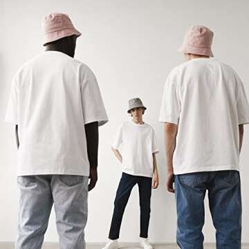 NPJY Reversible Bucket Hat for Women Men Cotton Summer Sun Beach Fishing Cap Black/White