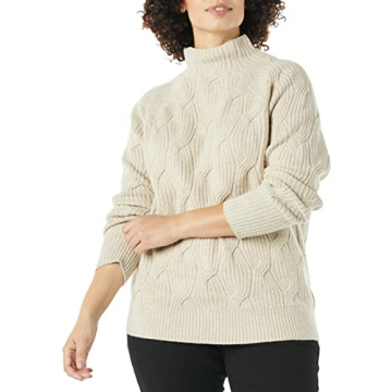 Amazon Essentials Women's Winter Sweater, Soft Touch Funnel Neck Cable Knit