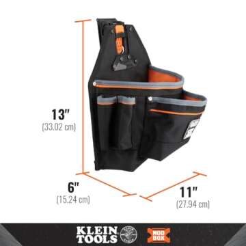 Klein Tools 55835MB MODbox Tool Pouch, 9-Pocket Electrician Parts Pouch, Quickly Attach and Release from Tool Belts and MODBox Rail System
