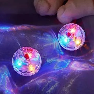 Sratte 2 Pcs Cat Ball Ghost Hunting Light up Cat Balls Toys Motion LED Motion Activated Flash Glowing Lighted Dog Interactive Toys Pet(Clear)