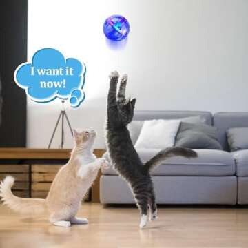 Sratte 2 Pcs Cat Ball Ghost Hunting Light up Cat Balls Toys Motion LED Motion Activated Flash Glowing Lighted Dog Interactive Toys Pet(Clear)