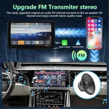 WECAMTX 2025 Portable Wireless Carplay/Android Auto Screen for Car,7 Inch HD Touch Screen Car Play with Bluetooth,FM,Mirror Link for All Cars