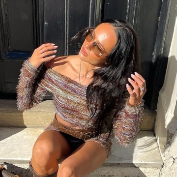 RISCUYY Women's Stylish 2 Piece Off the Shoulder Outfit