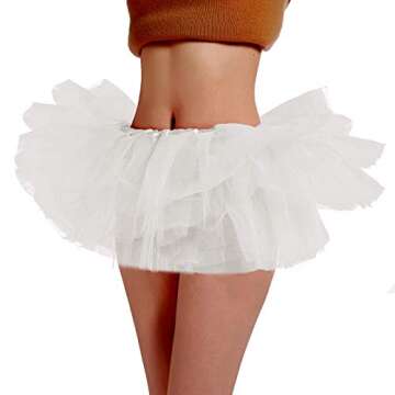 Phantomon Tutu Skirt Women's Teens Classic Elastic 5 Layered Tulle Ballet Skirt, 1950s Vintage Style...