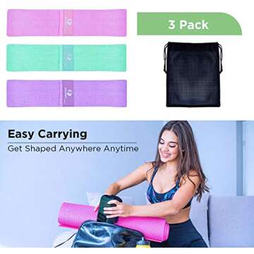 Booty bands, Recredo Non Slip Resistance Bands for Legs and Butt, Workout Bands Exercise Bands Glute Bands for Women, 3 pack - Training Ebook and Video Included