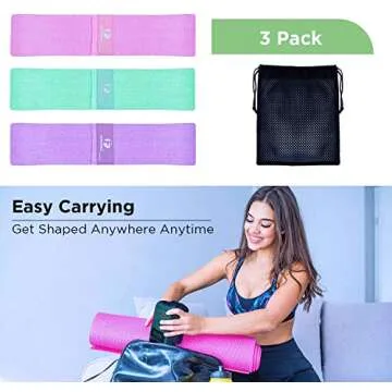Booty bands, Recredo Non Slip Resistance Bands for Legs and Butt, Workout Bands Exercise Bands Glute Bands for Women, 3 pack - Training Ebook and Video Included