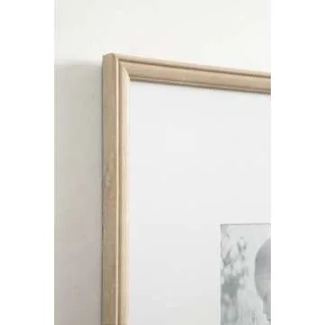 Kate and Laurel Adlynn Rectangle Picture Frame Set of 3, 14 x 18 matted to 11 x 14, Natural, Transitional Three-Piece Frame Set for Gallery Wall Frame Set in Living Room Wall Decor