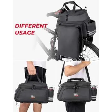 KEMIMOTO Bike Rear Rack Bag - Versatile 20L Water Resistant Trunk Bag