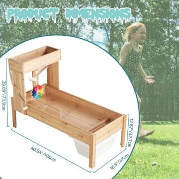 IDEA FAMILY Sand and Water Table with Hand Pump for Summer Fun and Exploration