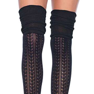 Leg Avenue Women's Pointelle Scrunch Knee Socks | Stylish and Comfortable