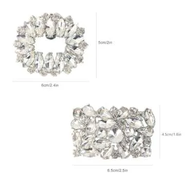 kilofly Elegant Rhinestone Crystal Shoe Clips Set for Weddings and Parties