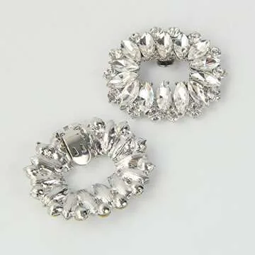 kilofly Elegant Rhinestone Crystal Shoe Clips Set