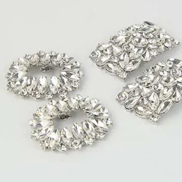 kilofly Elegant Rhinestone Crystal Shoe Clips Set