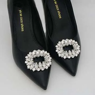 kilofly Elegant Rhinestone Crystal Shoe Clips Set