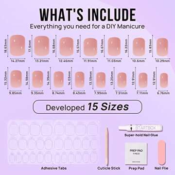 BTArtbox Press On Nails Short - Stunning & Reusable Kit