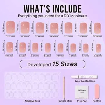 BTArtbox Press On Nails Short - Stunning & Reusable Kit