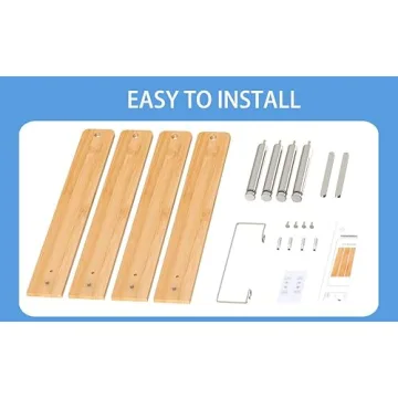 CJAID 30" Bamboo Towel Rack - Stylish Wall-Mounted Organizer