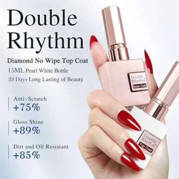 Double Rhythm 2PCS Gel Top Coat and Base Coat Set 15ML