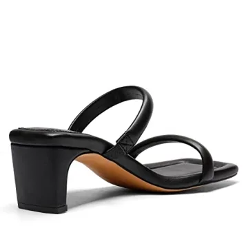 DREAM PAIRS Stylish Square Toe Heeled Sandals for Women