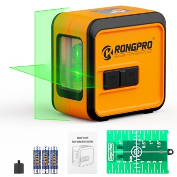 RONGPRO Laser Level Self Leveling - 98Ft/30M Dual Modules Green Cross Line Laser Leveler Tool for In...