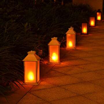 13" Vintage Style Lantern,Flickering Flame Effect Tabletop Lantern(Black,Remote Timer and Batteries Included)Indoor/Outdoor Hanging Lantern,Decorative Candle Lantern ZKEE (Set of 2)