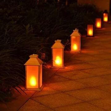 13" Vintage Style Lantern,Flickering Flame Effect Tabletop Lantern(Black,Remote Timer and Batteries Included)Indoor/Outdoor Hanging Lantern,Decorative Candle Lantern ZKEE (Set of 2)