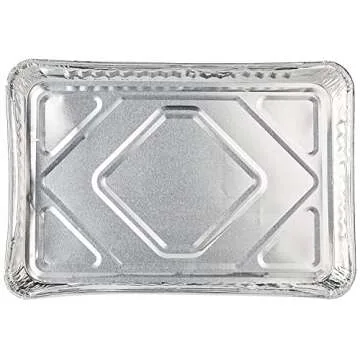 DCS Deals Pack Of 12-1/4-Size (Quarter) Sheet Cake Aluminum Foil Pan– Extra Sturdy and Durable – Great for Bake Sales, Events and Transporting Food - 12-3/4" x8-3/4 x 1-1/4"